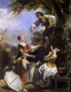 L'idylle Des Cerises by Camille Joseph Etienne Roqueplan