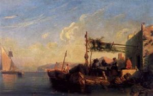 Hafenschenke Am Wasser by Camille Joseph Etienne Roqueplan