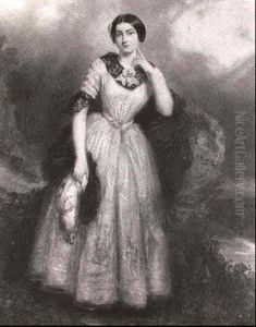 Jeune Femme A La Robe Rose by Camille Joseph Etienne Roqueplan