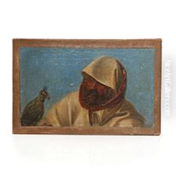 Oriental Man With A Falcon - view 1