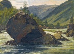 An Erratic Rock In The Rapids