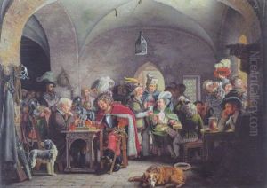 En Krostue I Middelalderen. Motivet Taget Fra Walter Scott: Den Gamle Gravmand