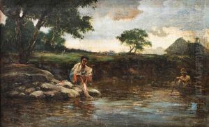Washing By The River by Fabian De La Rosa