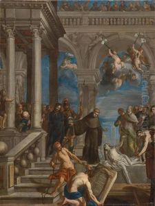 Wunder Des Heiligen Antonius by Francesco Rosa