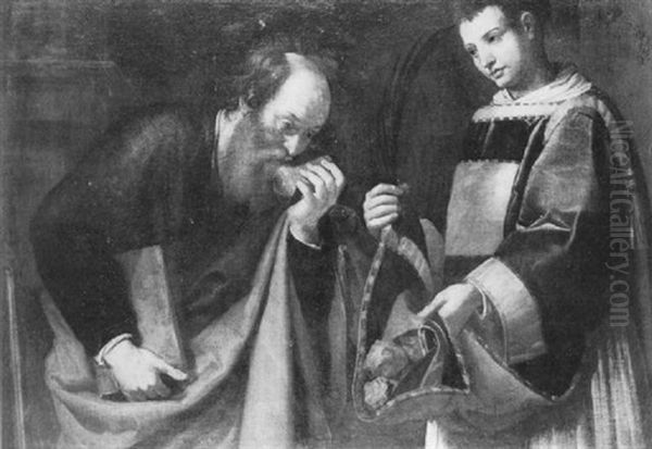St. Stephen Offering The Rocks Of His Martyrdom To St. Paul - view 1