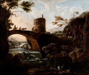 Paisaje Con Puente by Salvator Rosa