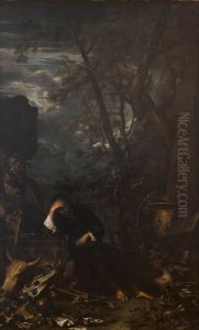 Democritus In Meditation by Salvator Rosa