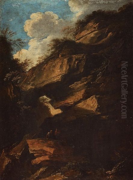 Rocky Landscape With Two Figures - view 1