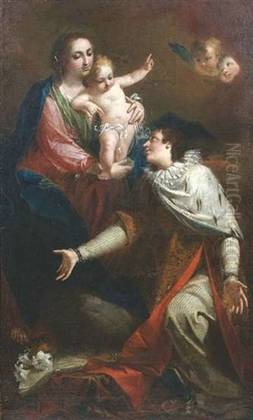 Die Anbetung Der Gottesmutter Durch Den Heiligen Kasimir. Der Polnische Konig Und Schutzpatron Von Polen Und Litauen Kniet Zu Fusen Der Madonna - view 1
