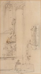 Church Porch In A R.c. Church by Johannes Bosboom
