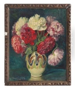 Naturaleza Muerta Con Flores Rojas Y Blancas by Ignacio Rosas