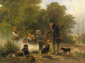 Jager Am Kartoffelfeuer(am Waldrand) by Ernst Bosch