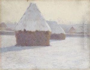 Winter Haystacks At Crecy-en-brie, France by Guy Rose