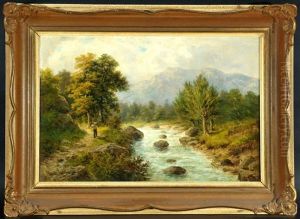 Bauer Am Wildbach Im Gebirge