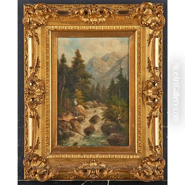 Landscape Paintings Figures (pair) - view 1