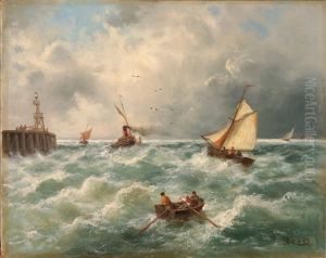 Fischerboote Auf Sturmischer See