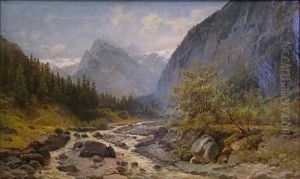 Mountain Landscape With Rocky Stream