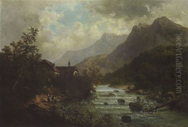 Gebirgslandschaft Mit Fluss - view 1