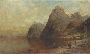 Mountainous Lake Landscape by Julius Rose