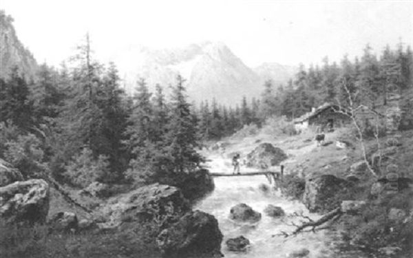 Gebirgslandschaft Mit Blick Auf Den Dachstein - view 1