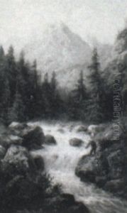 Torrent In The Alps by Julius Rose
