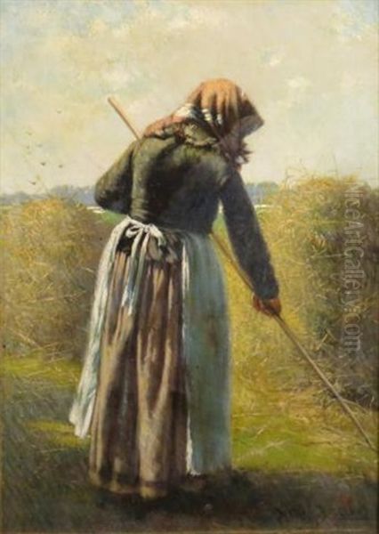 Woman With A Rake - view 1
