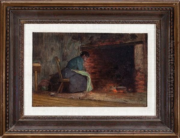 African American Woman Tending The Hearth - view 1
