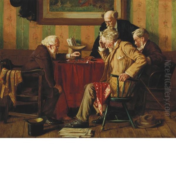 Men Playing Checkers - view 1