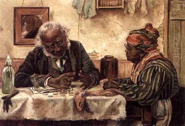 Elderly Black Couple At A Table - view 1