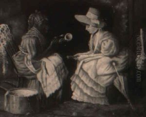 Fortunetelling Scene- Reading The Tea Leaves by Harry Herman Roseland