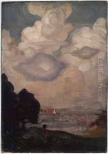 The Artist's Wife Overlooking New Hope by Charles Rosen