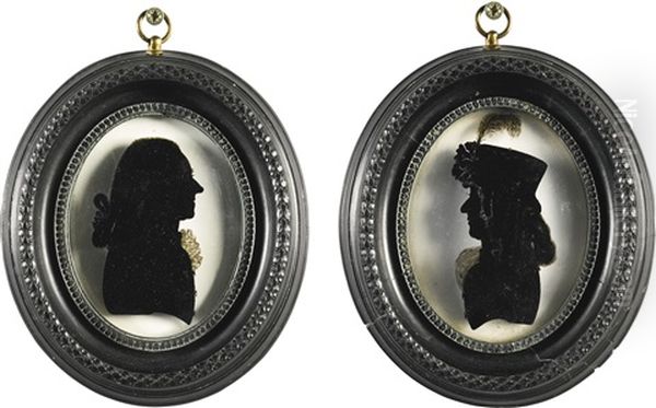 A Pair Of Regency Reverse Glass Painted Profiles - view 1
