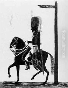 Caricature Silhouette Of The Duke Of Wellington Mounted On Horseback