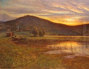 Paysage A La Cabane Au Bord De L'eau