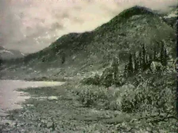 Landskap Med Bergsmassiv Vid Sjo - view 1