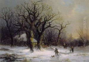 Bauernkate Im Winterwald by Nicolas Rosenboom