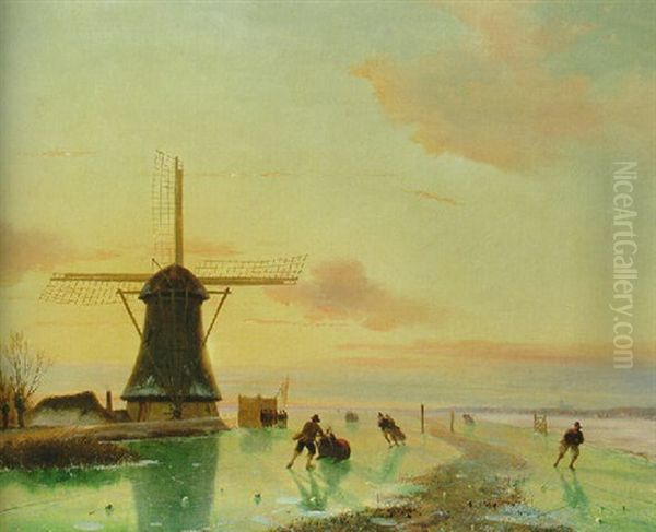 Winter Landscape With Skaters - view 1