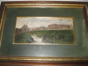 Veduta Di Villa In Campagna by Achille Boschi