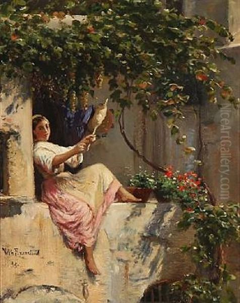 An Italian Girl With A Distaff - view 1