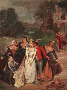 The Princess And The Swineherd. Scene From H. C. Andersen's Fairy Tale The Swineherd by Vilhelm J. Rosenstand