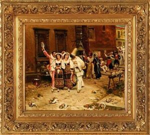 Carnival In Rome (study) by Vilhelm J. Rosenstand