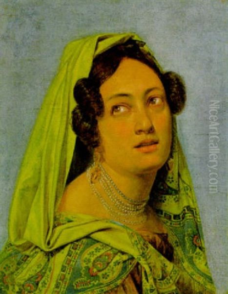 Italienerin Mit Perlencollier - view 1