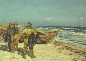 Fiskere Pa Skagen Strand