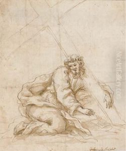 Christ Agenouille Portant La Croix by Fabrizio Boschi