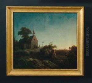 Morgenstimmung An Einer Kleinen Kapelle by August Rosenthal