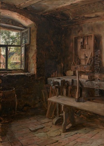 Interior Of A Woodcarver's Shop - view 1