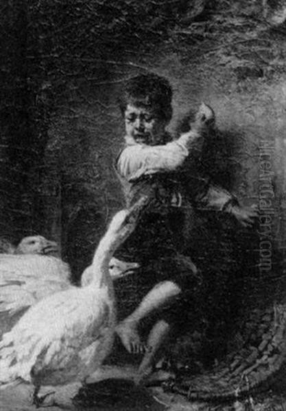 Boy And Geese - view 1