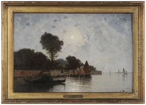 Venice By Moonlight by Amedee Rosier