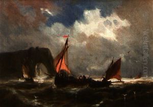 Barque De Peche A Etretat by Amedee Rosier