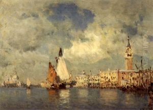Grand Canal A Venise, La Salute by Amedee Rosier